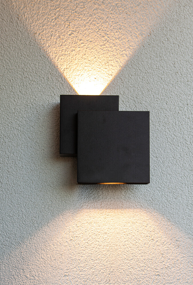 Moderne schwarz ECO-LIGHT Außenwandleuchte mit effizienter LED Technologie