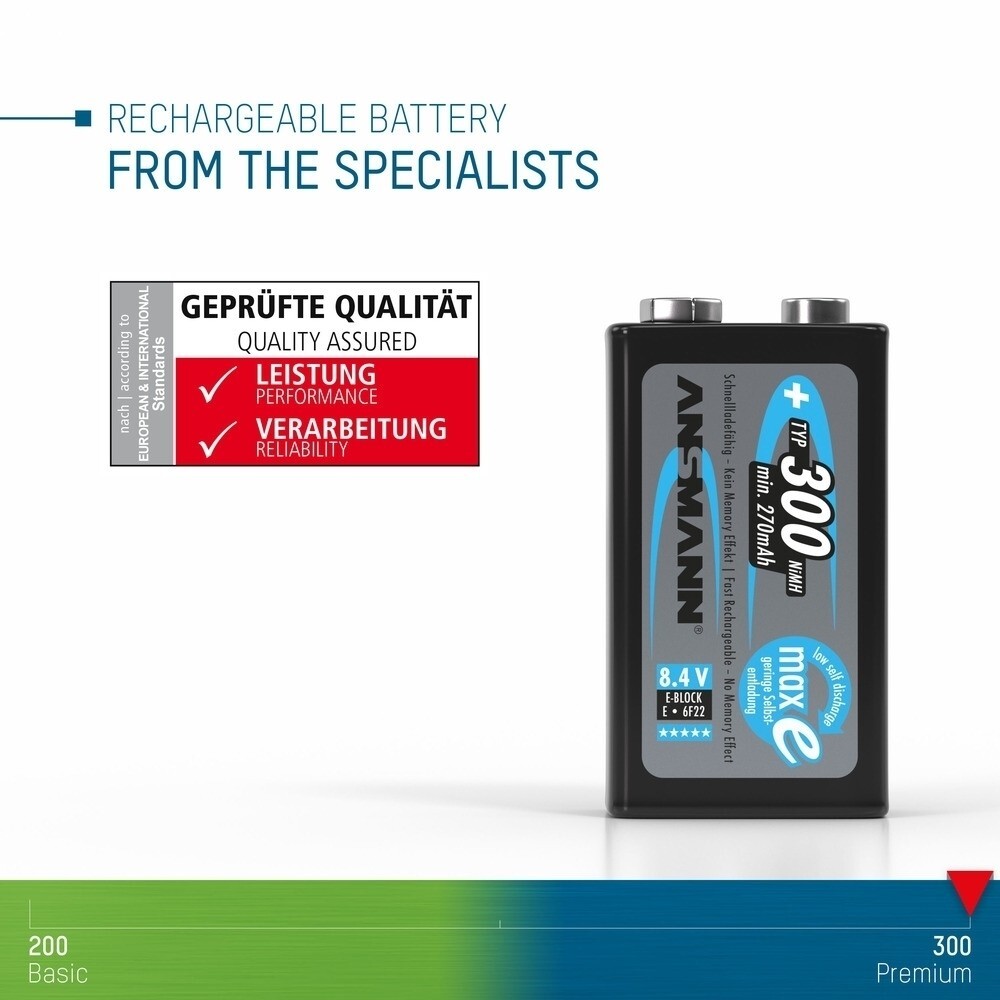 Hochwertige Typ E Block-Batterien von Ansmann für hohe Leistung und Zuverlässigkeit