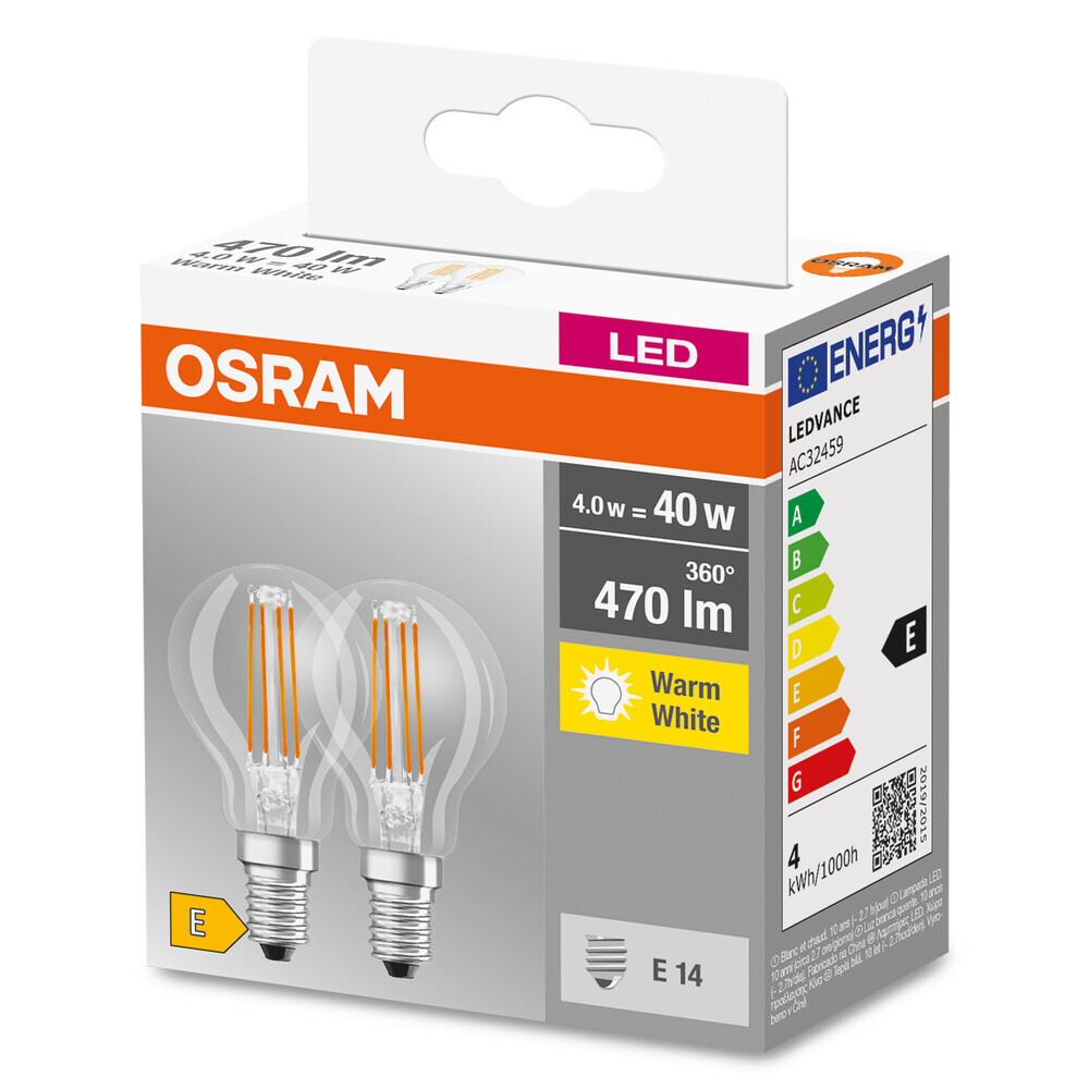 Effizientes und langlebiges LED-Leuchtmittel von OSRAM mit angenehmen 2700 K Lichttemperatur