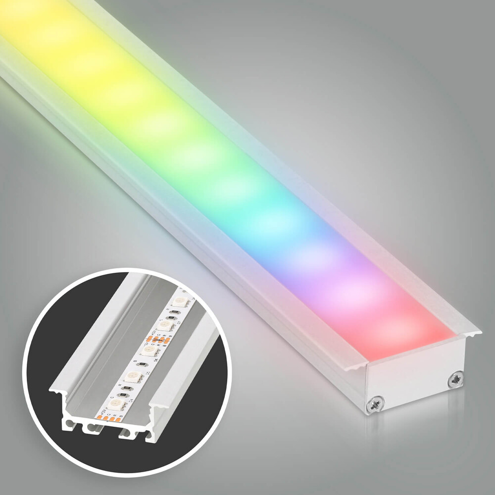 Elegante RGB LED Leiste von LED Universum in edlem Silber