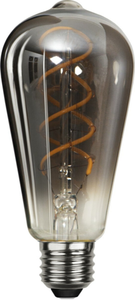 Charismatisches Filament Leuchtmittel von Star Trading mit Rauchglasakzenten und klarer traditioneller Form