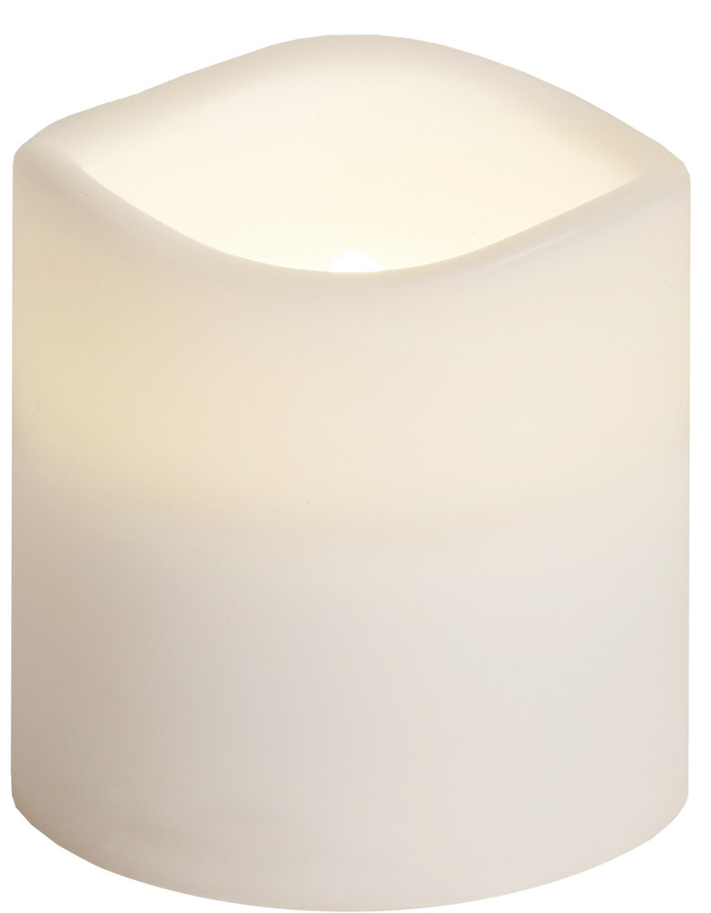 Flackernde weiße LED-Kerze aus Kunststoff von Star Trading mit Timer-Funktion