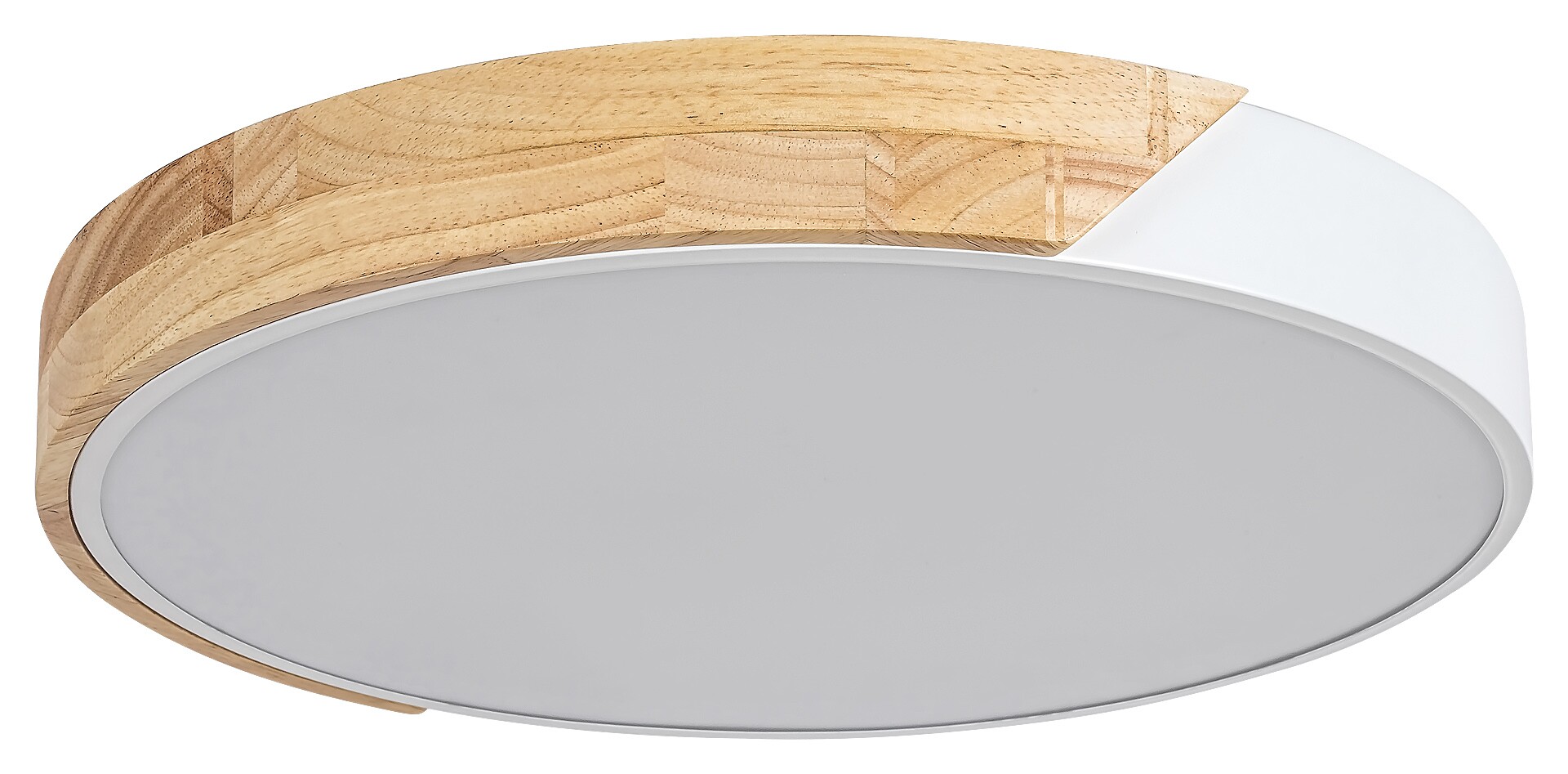 Deckenleuchte Maple 3527, 24W, 3000K, 1760lm, Metall-Holz, weiß, rund, warmweiß, ø415mm