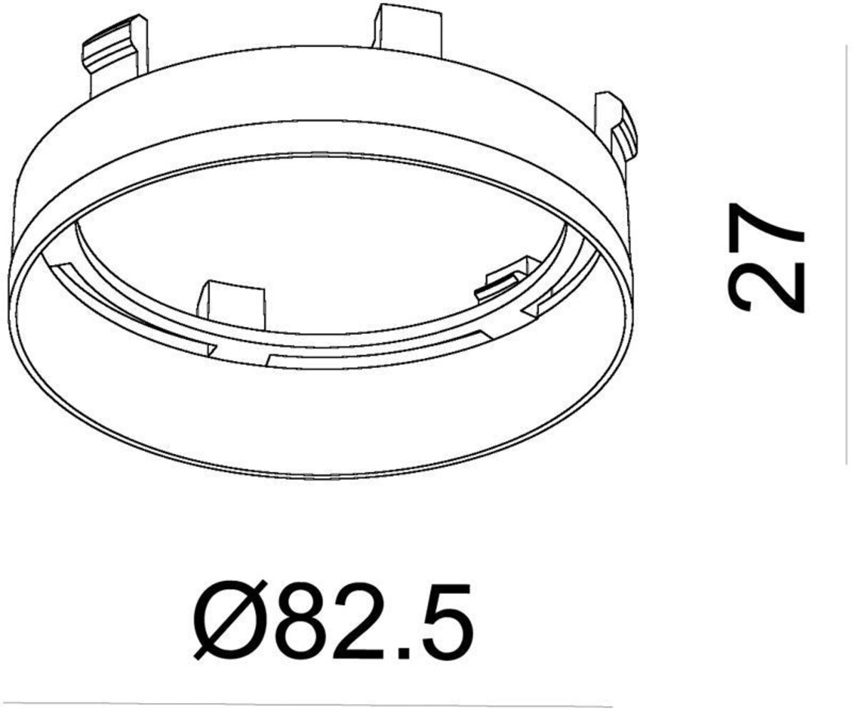 Detailansicht des hochwertigen Zubehörs von Deko-Light, silberner Reflektor Ring für Serie Nihal