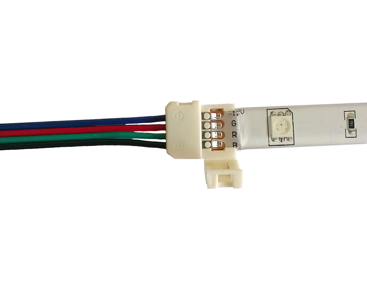 LED Universum LED Streifen Kabel 30cm 4 pol Schnellverbinder Klippbefestigung