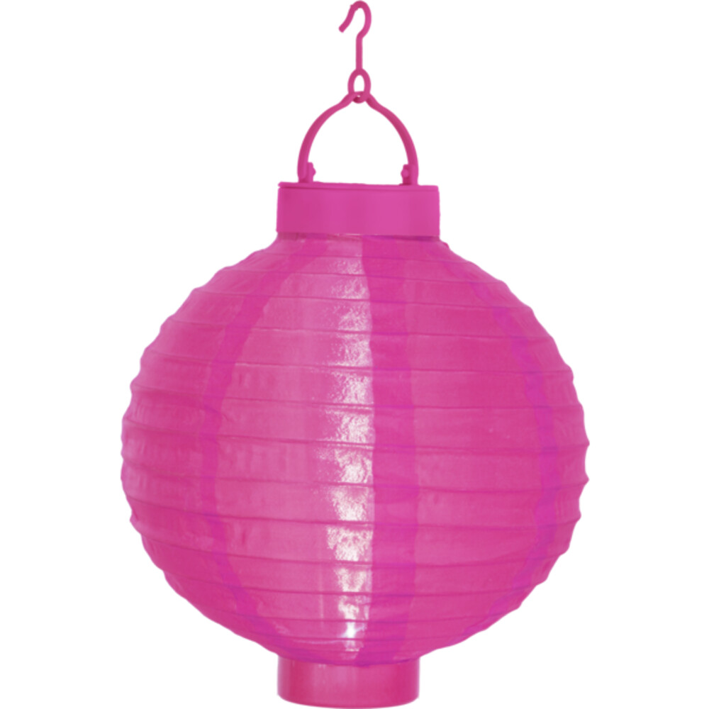 Leuchtender pinkfarbener Lampion mit Solarpanel, hergestellt von Star Trading