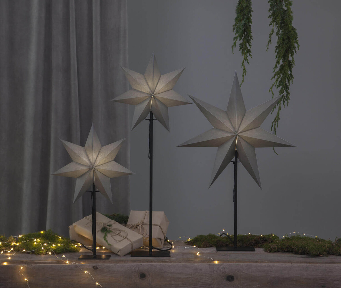 Atemberaubende graue Sternenbeleuchtung von Star Trading mit elegantem Textilkabel