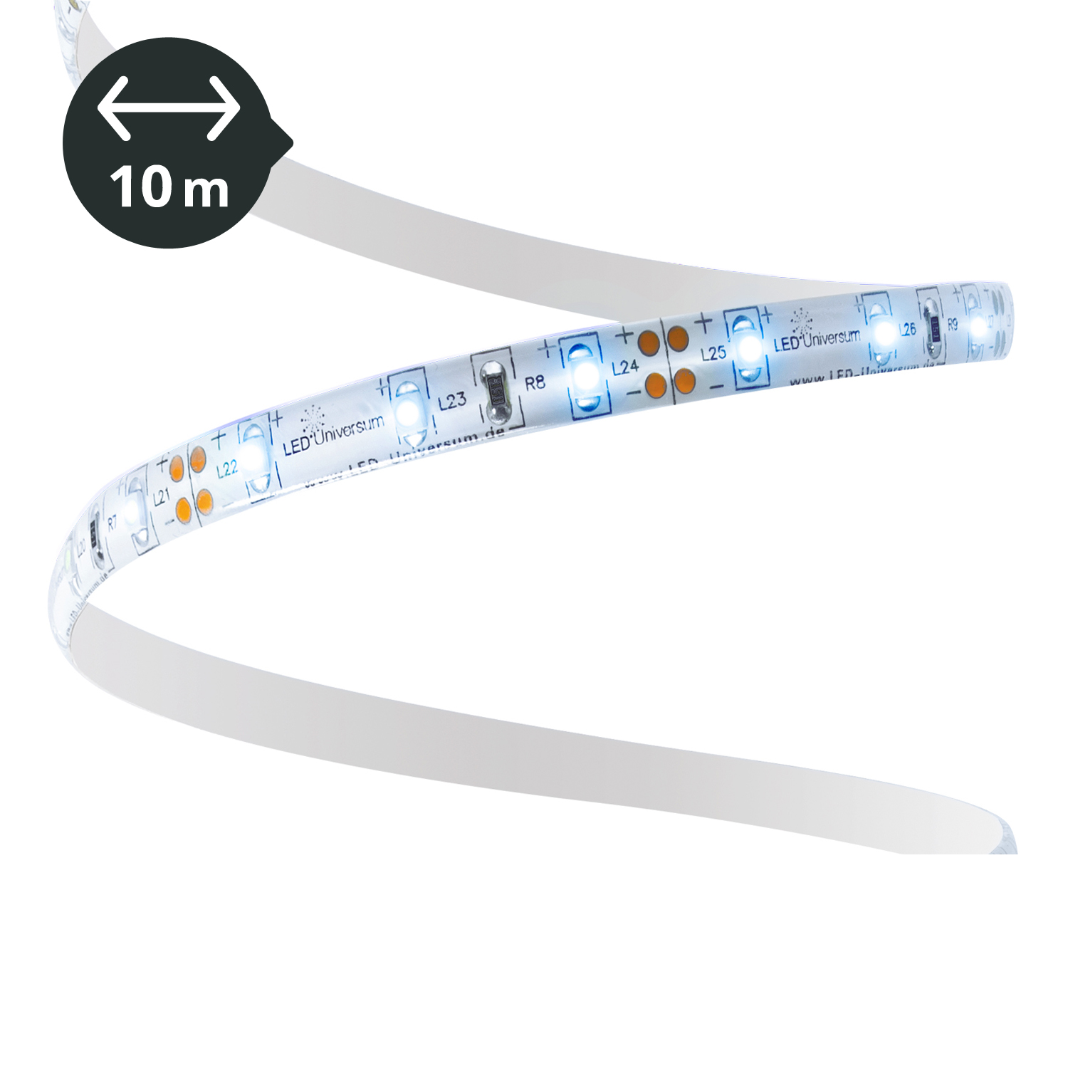 10,7€/m Trafo kaltweiß Stripe 60 SMDs LichtBand Leiste Set LED-Streifen 5x1m 