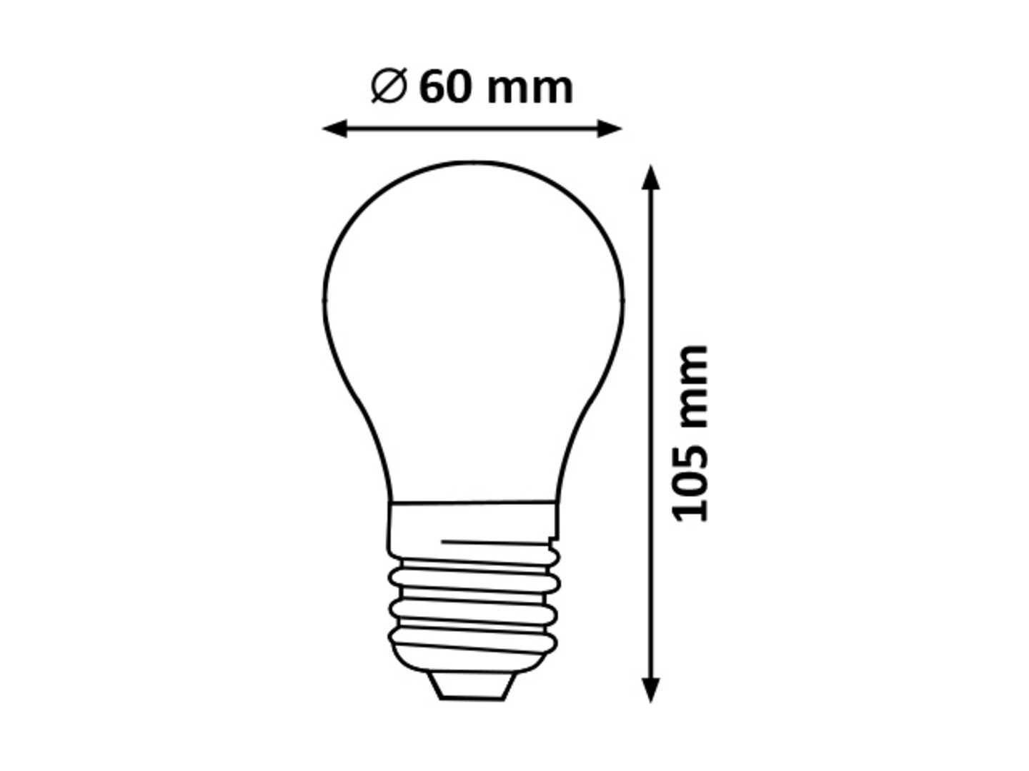 Filament Leuchtmittel 1550, E27, 7,2W, 2700K, 806lm, warmweiß, ø60mm