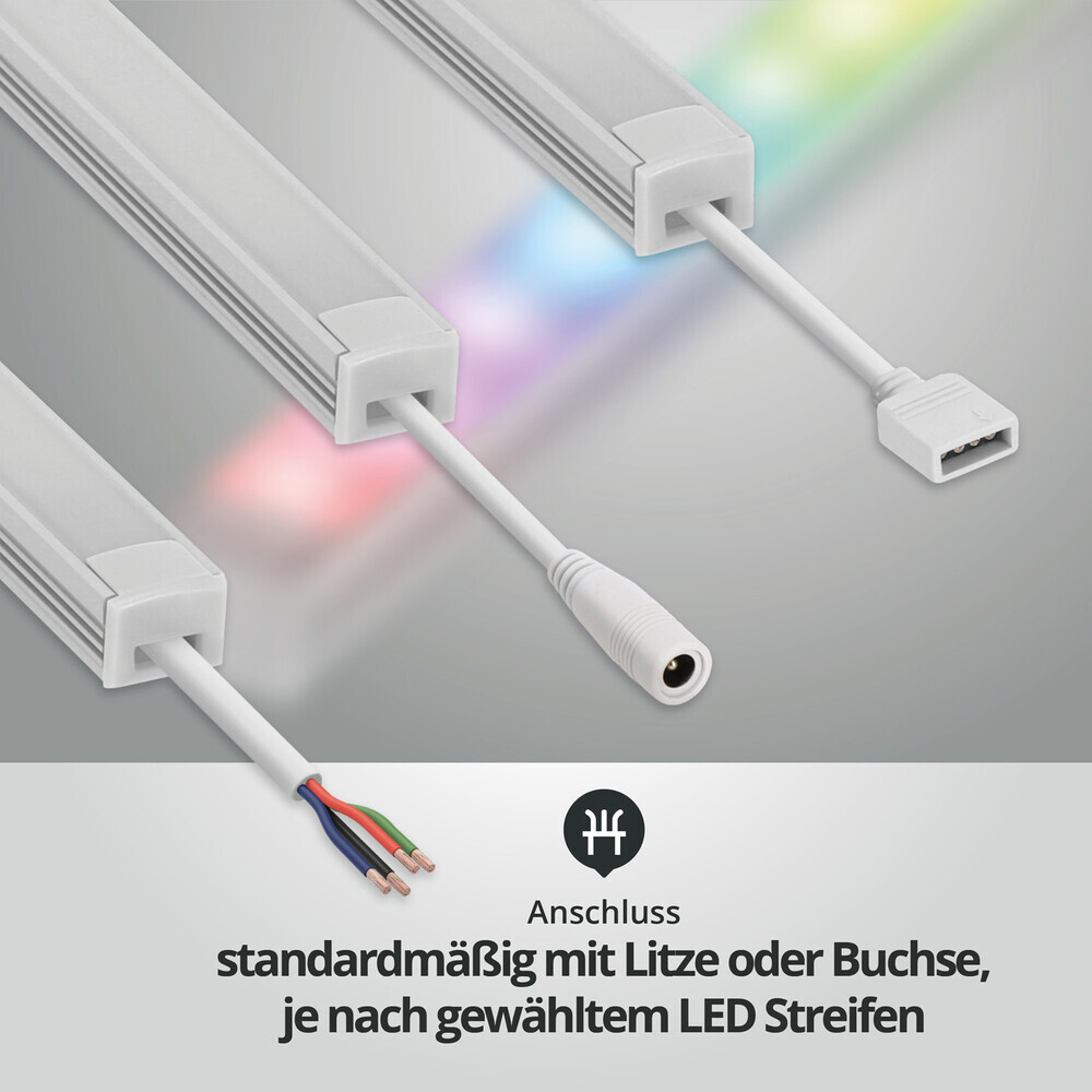 Hochwertige silberne LED Leiste von LED Universum, geeignet für Comfort und Classic Einrichtungen mit warmweißen Licht