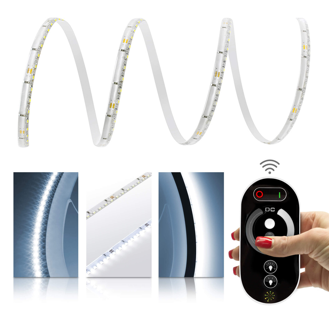 Premium kaltweiß LED Streifen von LED Universum mit beeindruckender Helligkeit und Rechts-Links Funktion