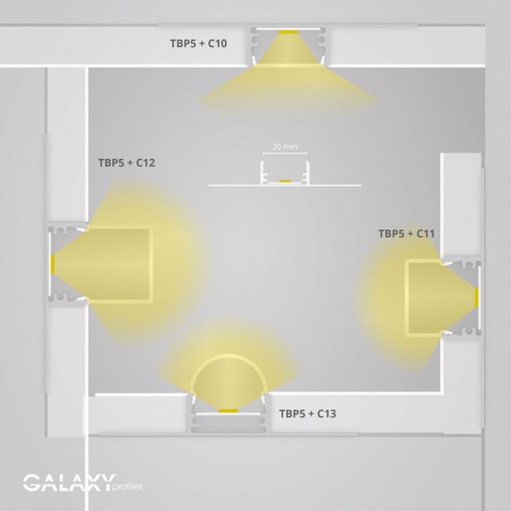 Elegantes und verarbeitetes LED Profil von GALAXY profiles
