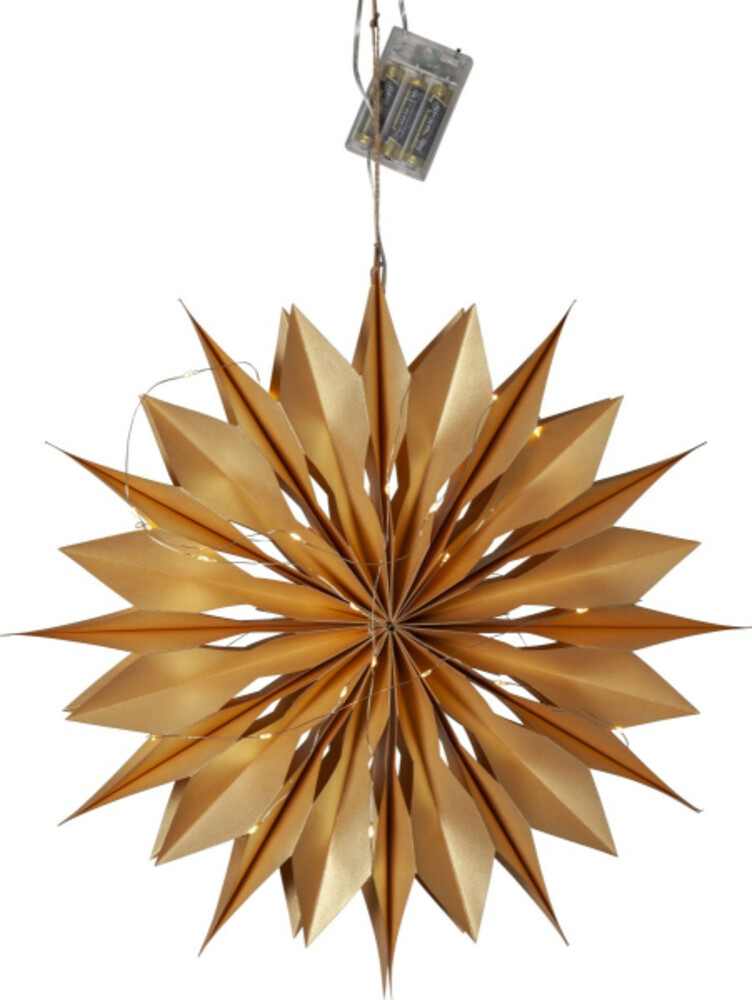 Eleganter 45cm goldener Stern mit warmgoldenen LEDs von Star Trading