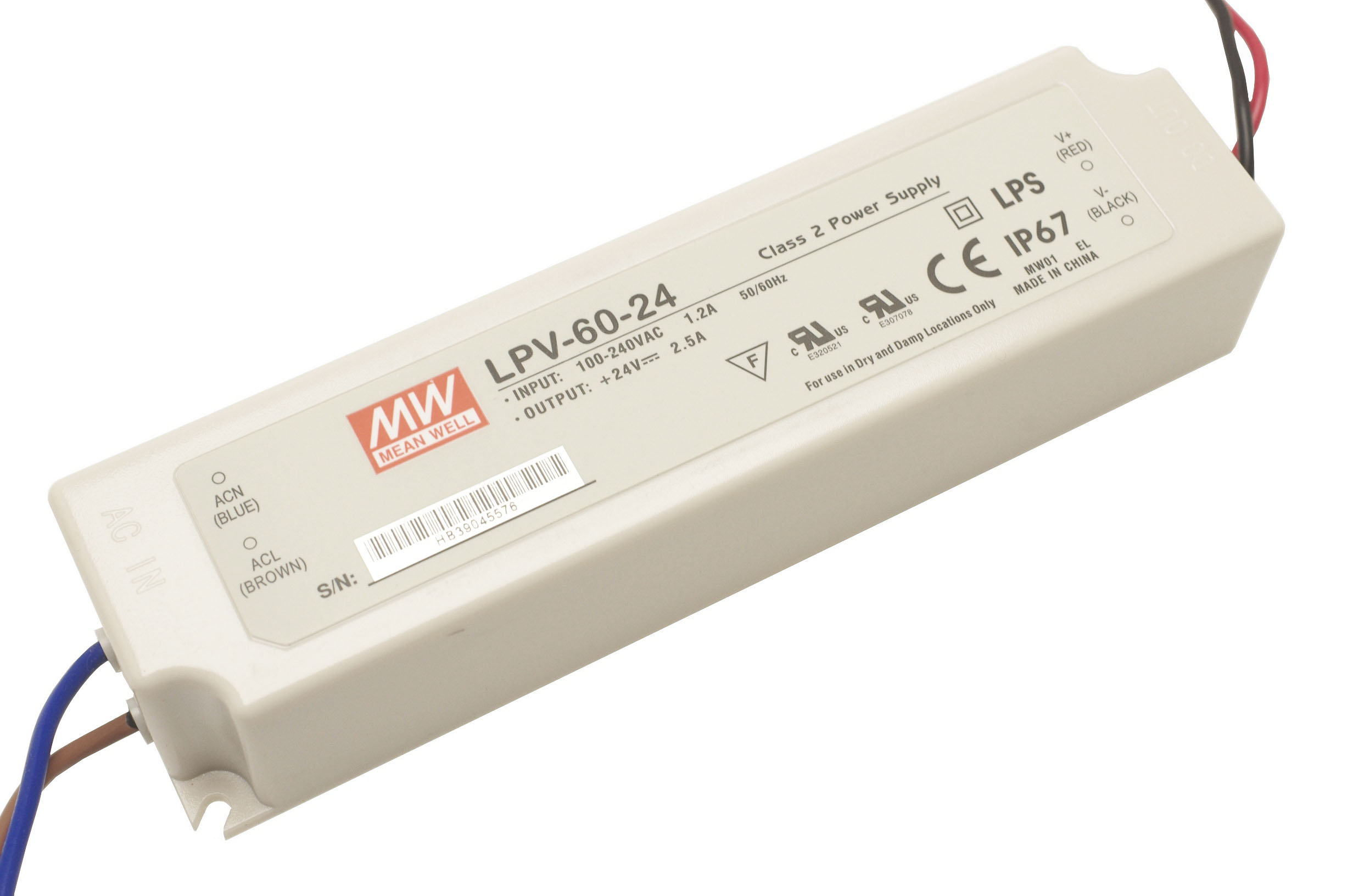 LPV-60-24 - LED Schaltnetzteil ohne PFC - 60W 24V/2,5A CV