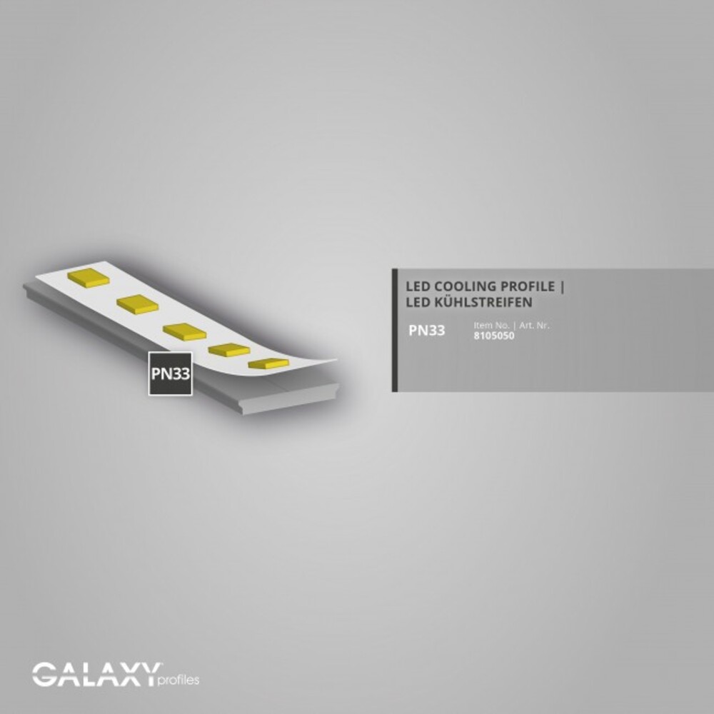 Hochwertige LED Kühlstreifen von GALAXY profiles mit hervorragender Leuchtkraft und optimaler Kühlung für LED Stripes