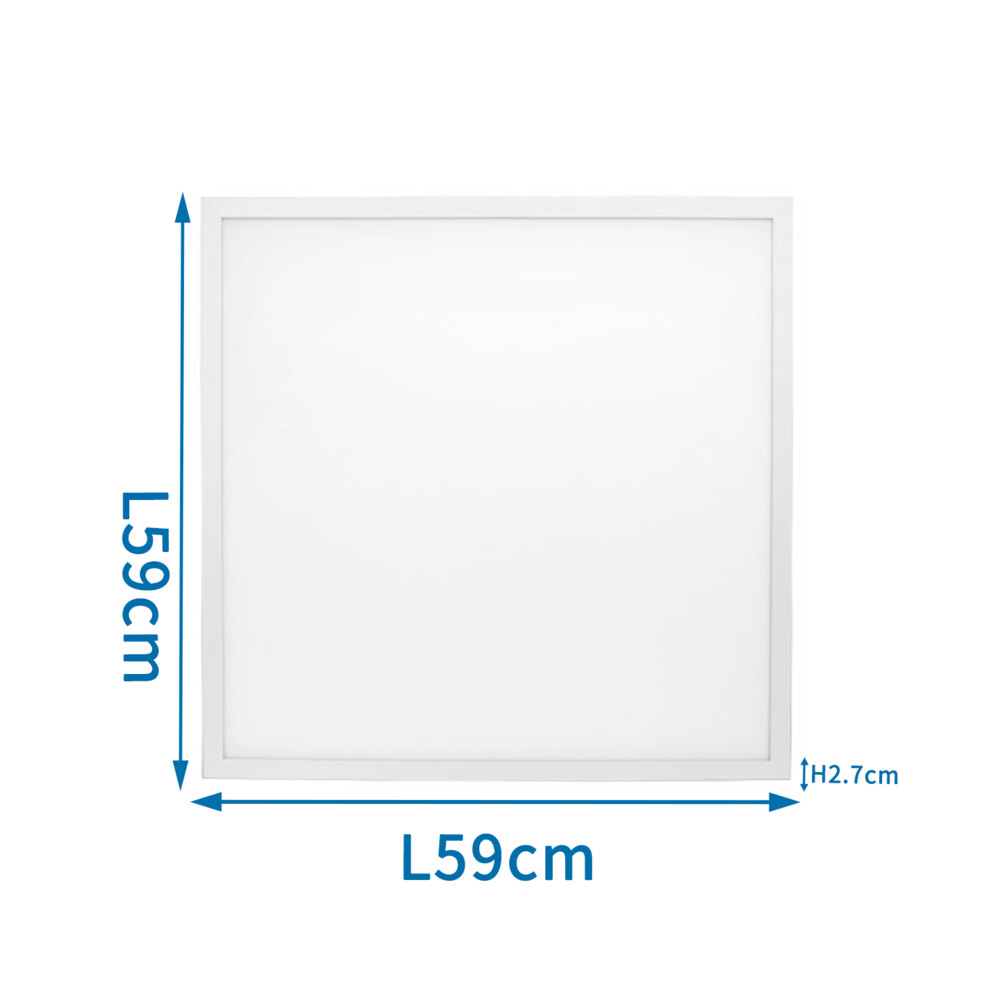 LED Panel 60x60cm Rahmen weiß 3CCT 40W 3000/4000/6500K 5200lm L595xB595xH27mm