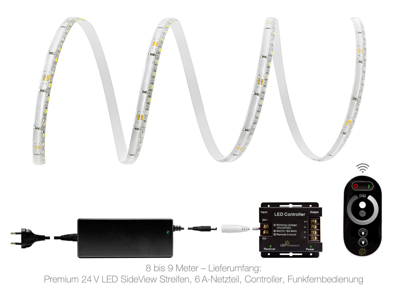 Premium kaltweißer LED Streifen von LED Universum, ideal für eine helle und energieeffiziente Beleuchtung