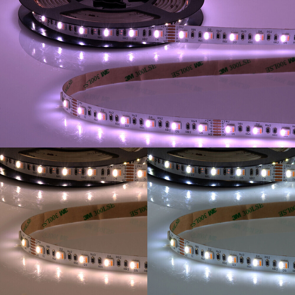 Lebendiges, energiesparendes LED Streifen von Isoled in 24V, ausgestattet mit 5in1 Chip und 60 LEDs pro Meter