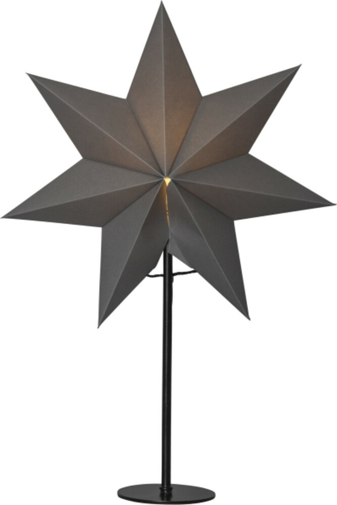 Grau-schwarzer Metall Standstern von Star Trading mit E14 Fassung und langer Zuleitung
