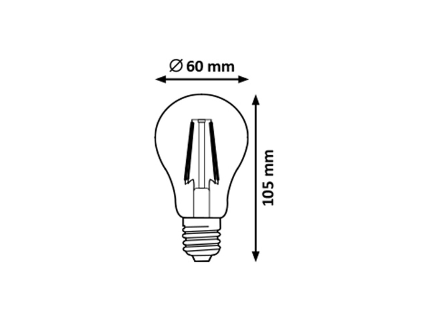 Filament Leuchtmittel 1551, E27, 7,2W, 4000K, 806lm, neutralweiß, ø60mm