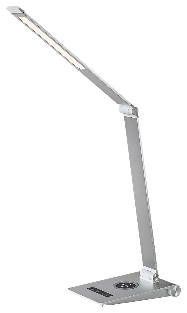 Tischleuchte Nilfgard 2029, 13W, 890lm, Aluminium, silber-weiß, Minimal, dimmbar, 43cm