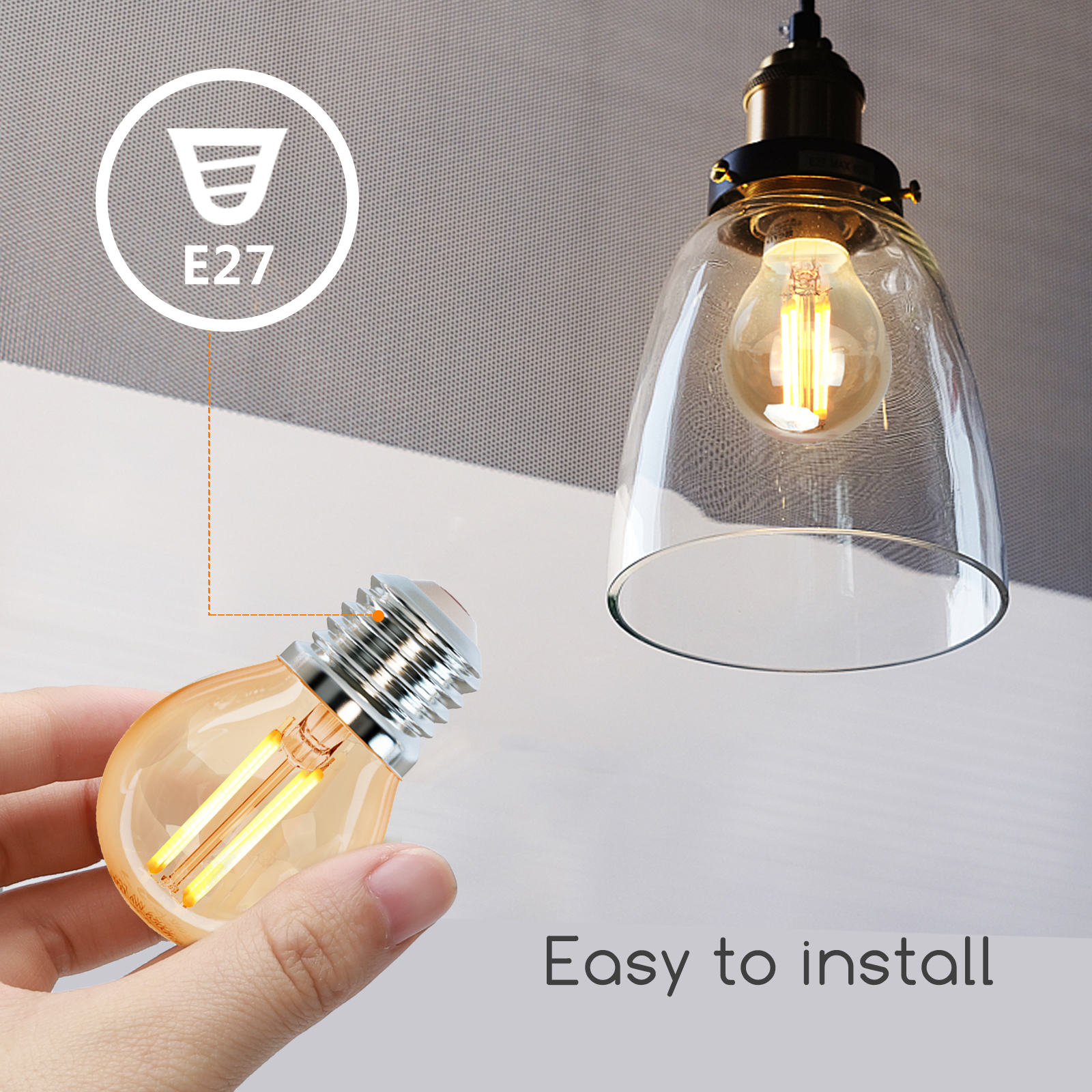 LED Leuchtmittel Filament 2200K/Amber E27 A60 4W 5 Stück