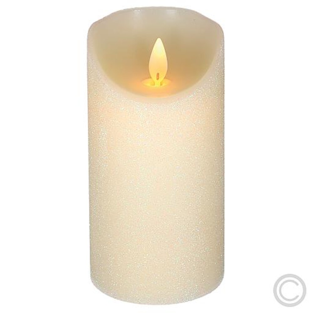 Glitzernde LED Kerze in Elfenbein von Lotti