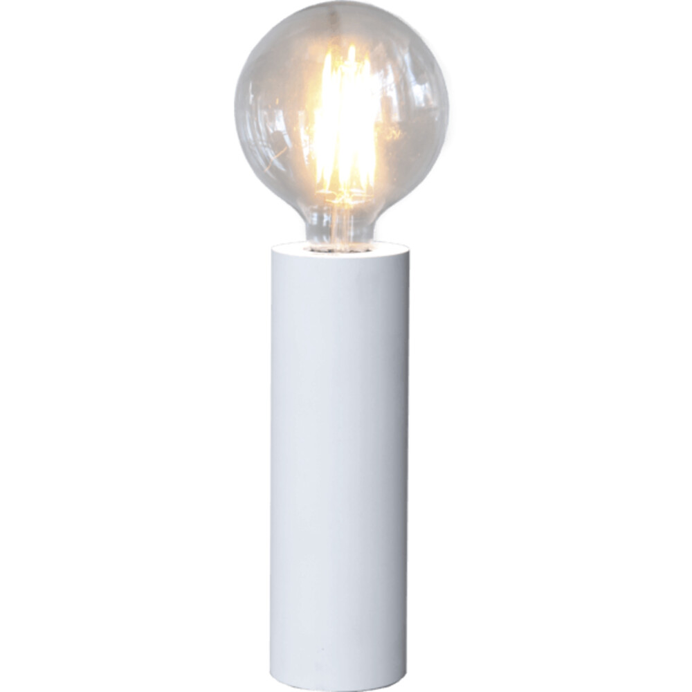 Detaillierte Darstellung einer schicken weißen Stehlampe von Star Trading mit E27 Lampenfassung