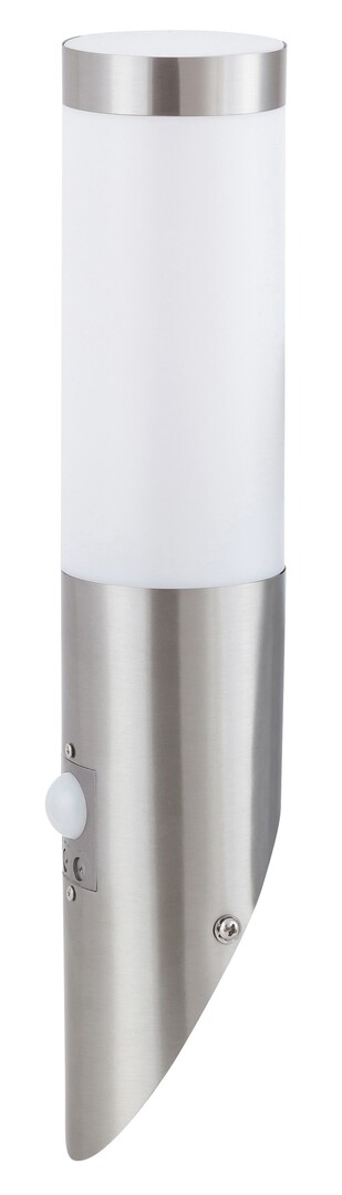 Außenwandleuchte Inox torch 8266, E27, Metall, silber-weiß, rund, Modern, IP44, ø76mm