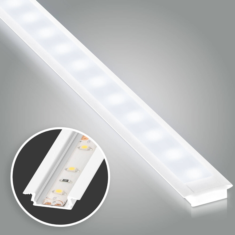 Hochwertige LED-Leiste von LED Universum mit neutralweißer Beleuchtung und schlankem Einbaudesign