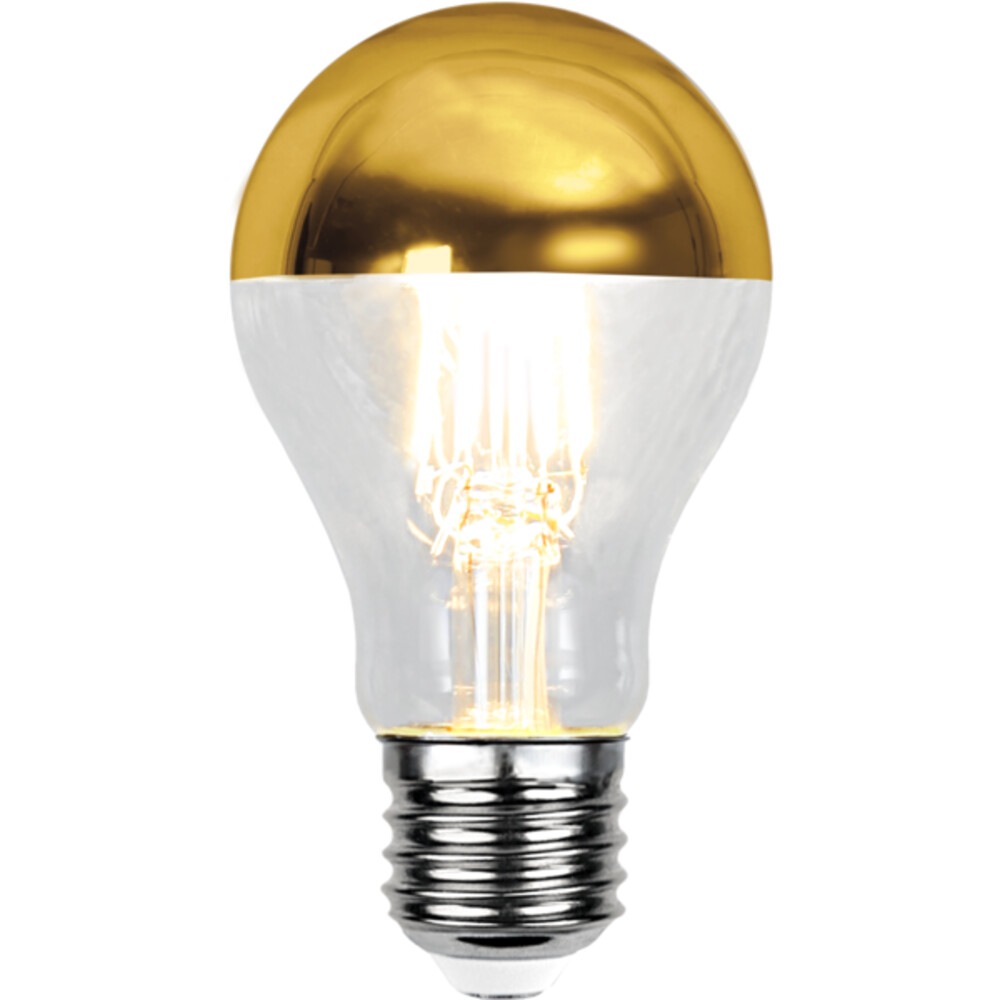 Eindrucksvolles goldfarbenes Filament-Leuchtmittel von Star Trading mit strahlend intensivem Licht