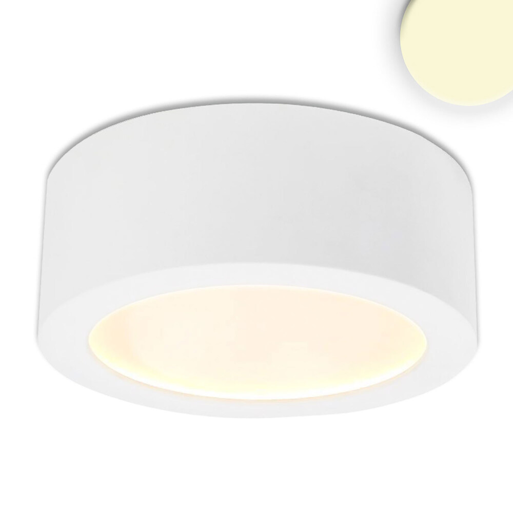 Attraktive LED Aufbauleuchte LUNA 12W in stylischem Weiß mit warmweißem, indirektem Licht von Isoled
