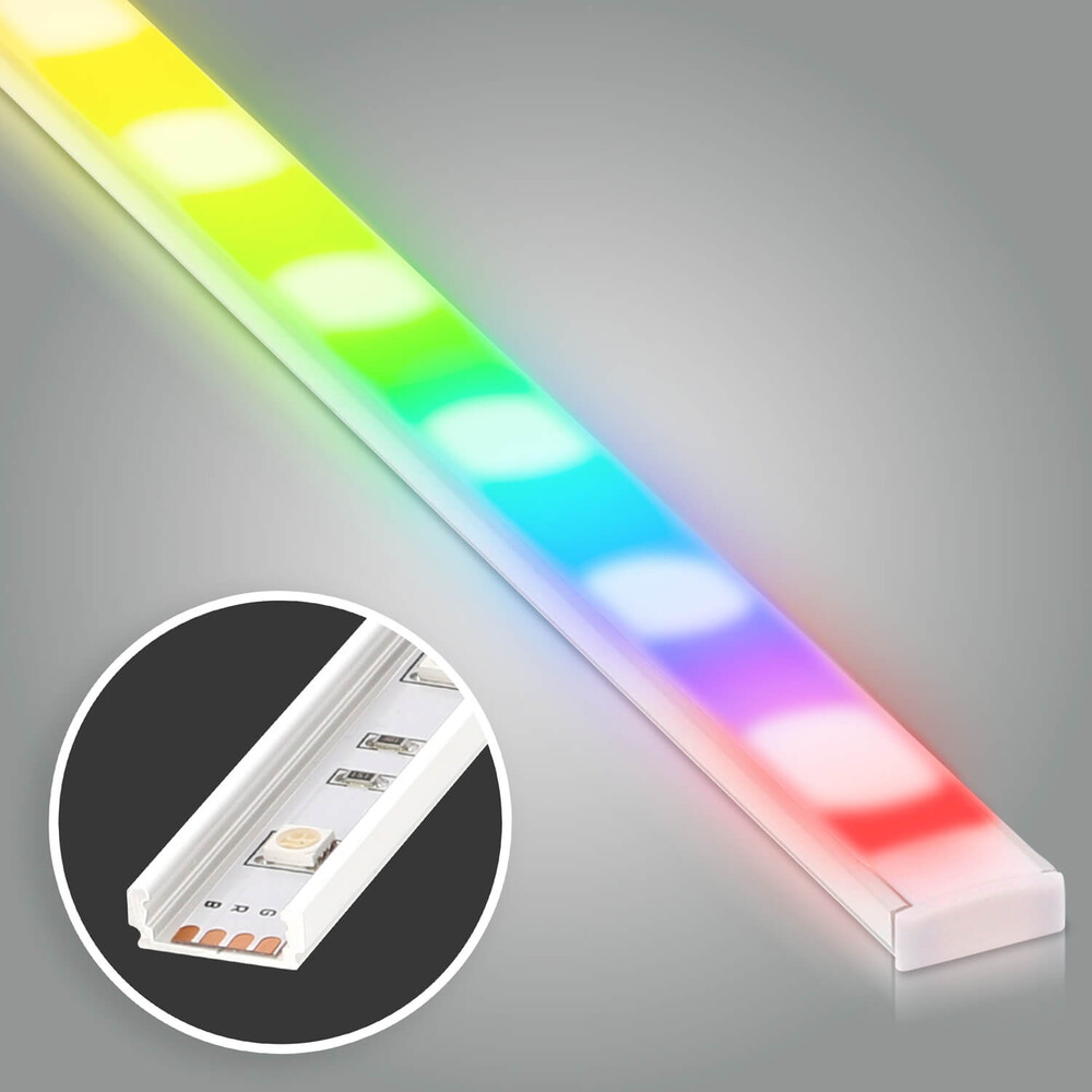 Bild von einer eleganten und schmalen weißen 12V LED-Leiste Basic Classic von LED Universum