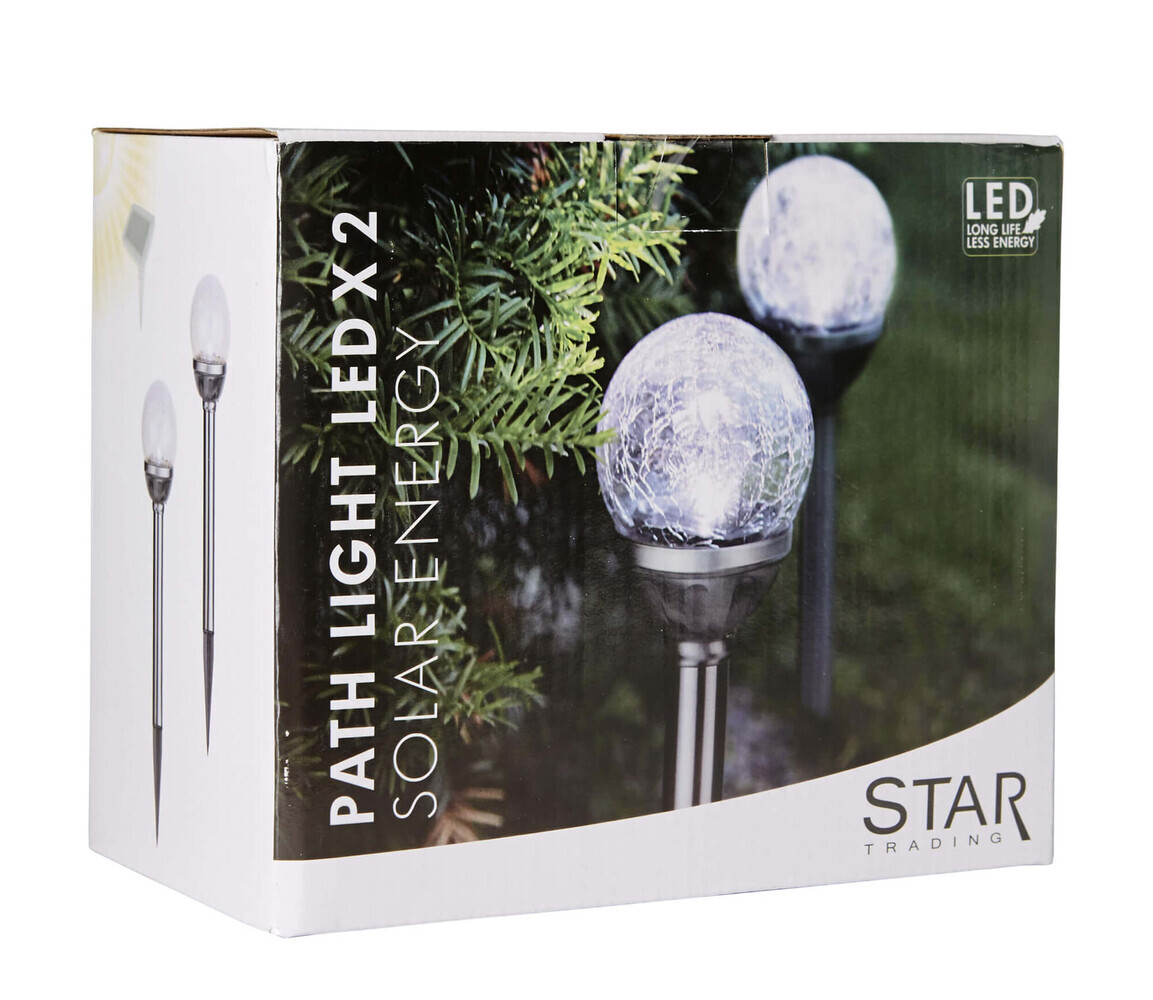Auf hochwertige Solarleuchten von Star Trading in elegantem Silber und coolem Weiß, ideal für den Außenbereich
