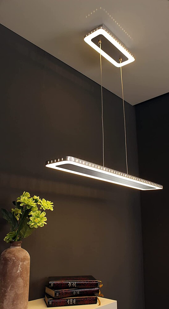 Elegante Pendelleuchte Solaris von ECO-LIGHT in glänzendem Edelstahl mit energieeffizienter LED-Technologie