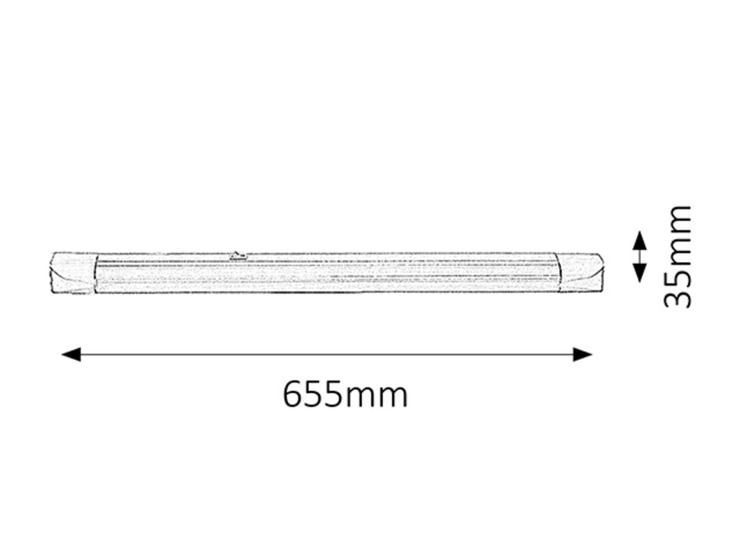 Arbeitsleuchte Band light 2303, G13, 18W, 2700K, 1380lm, Metall, weiß, warmweiß, 65,5cm