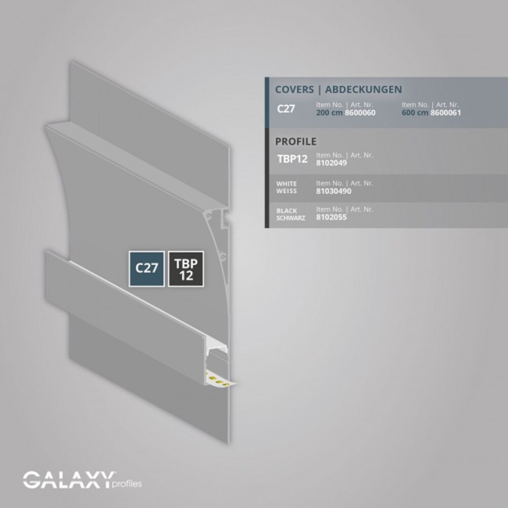 Schlankes und elegantes LED-Profil von GALAXY profiles