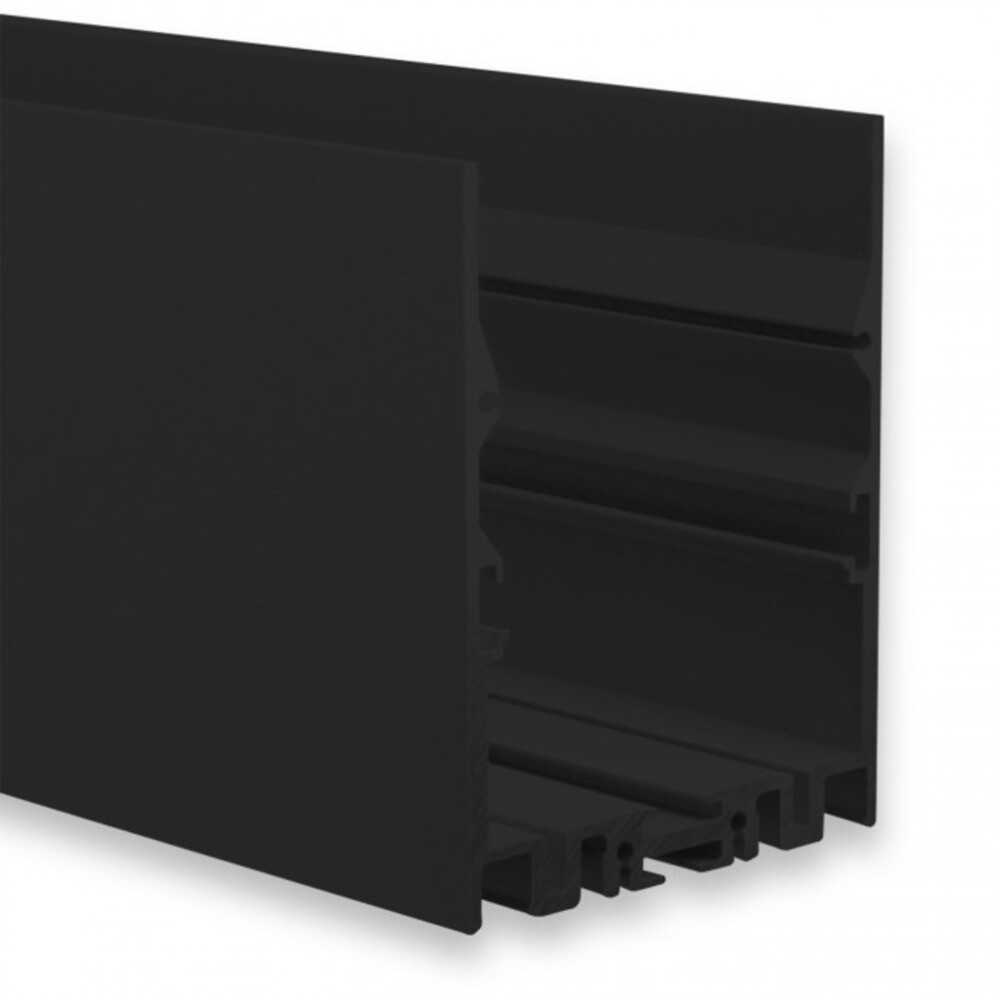 Schwarz pulverbeschichtetes LED-Profil von GALAXY profiles in 200 cm Länge