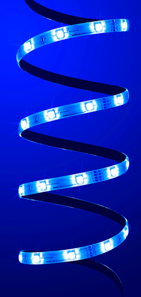 Premium LED-Stripenvon LED Universum, farbenfrohe RGB-LEDs mit hochwertiger IP65 Schutzart