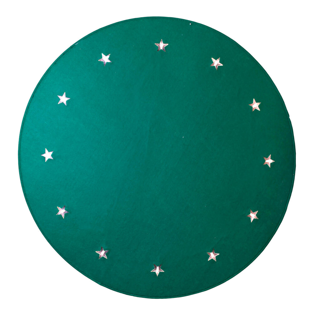 Schmückender grüner Filzbaumteppich mit LED-Beleuchtung von Star Trading