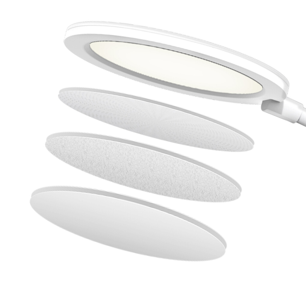 Attraktive und moderne LED-Schreibtischlampe Tischleuchte zum Klemmen mit Augenschutz in weiß von LED Universum