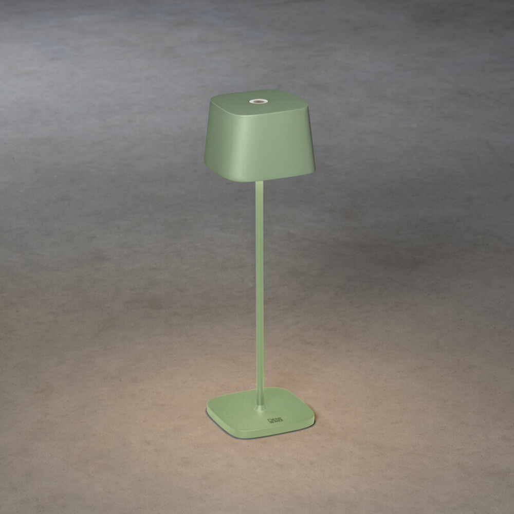 Eckige, dimmbare Tischlampe in Grün und Grau von Konstsmide mit warmweißer Beleuchtung