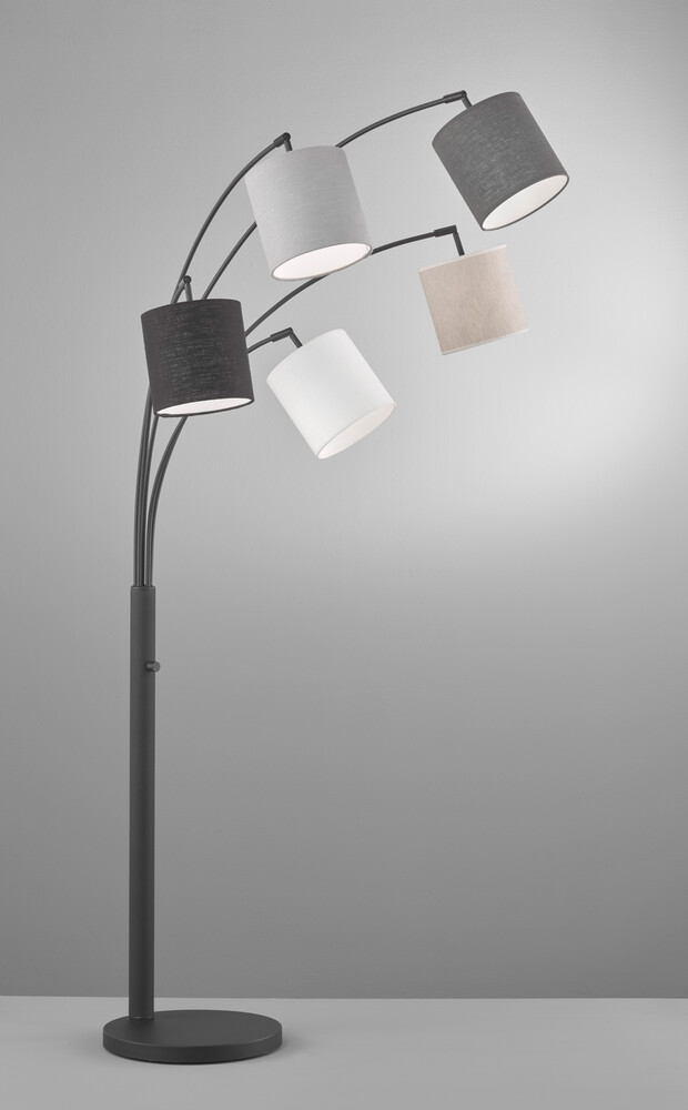Sandschwarze Metall Stehlampe von Fischer & Honsel im modernen Design