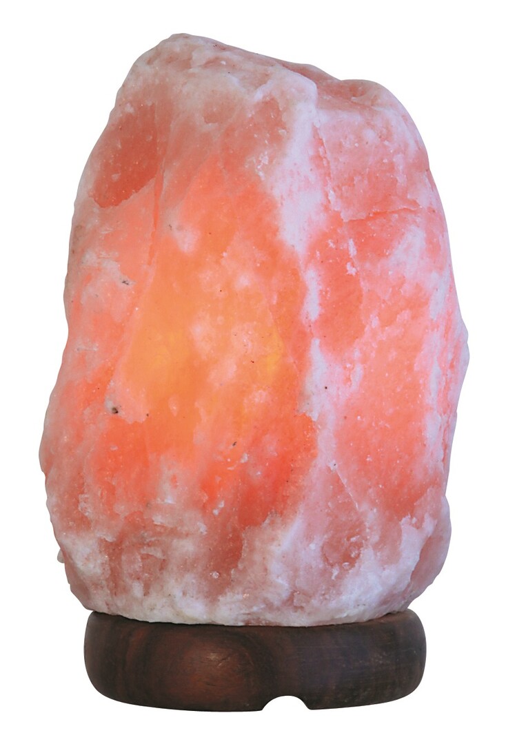 Dekoleuchte Rock 4130, E14, 15W, 2700K, 90lm, Steinsalz-Holz, orange-rot, rund, warmweiß, Innen