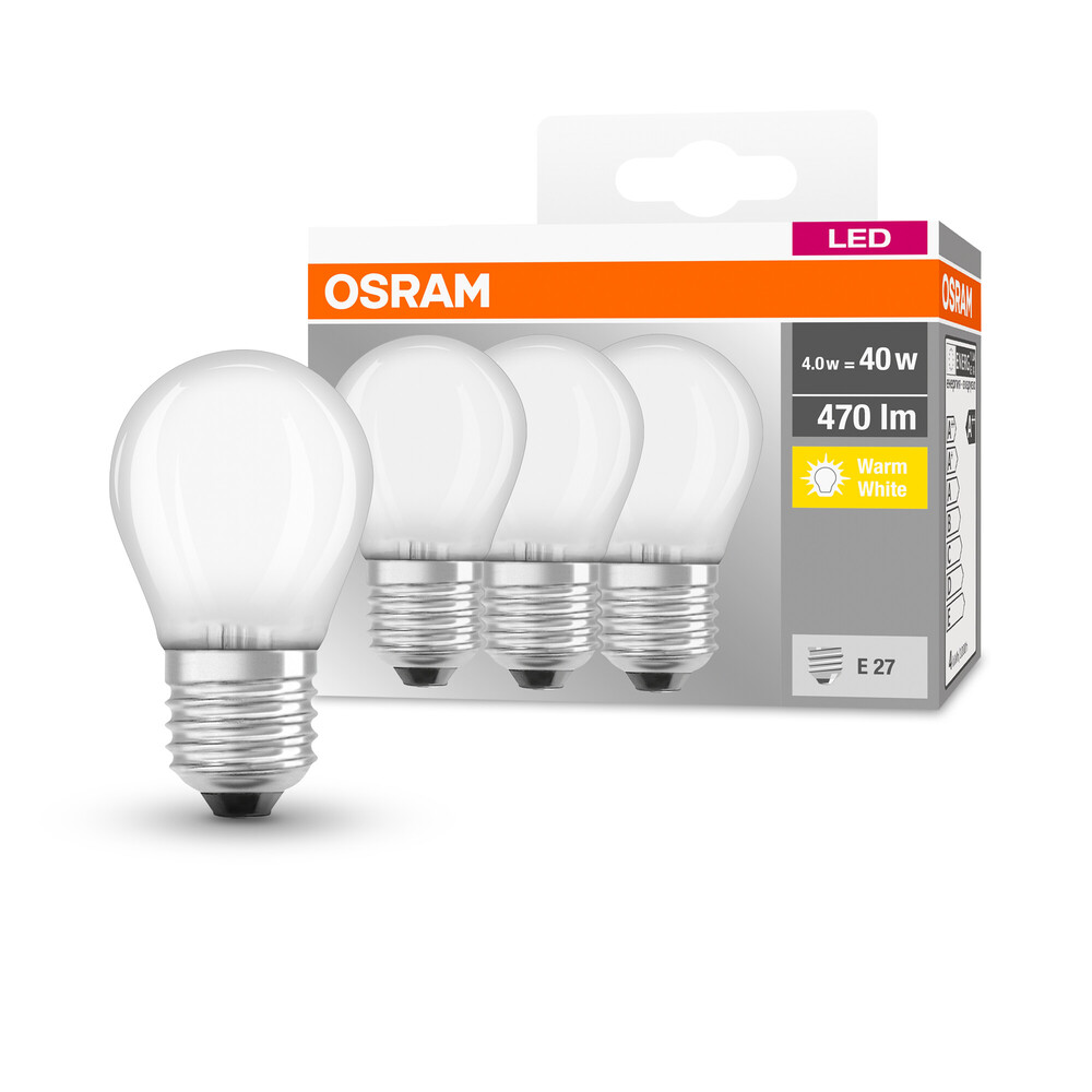 Hochwertiges OSRAM LED-Leuchtmittel strahlt warmes Licht mit 2700 K aus