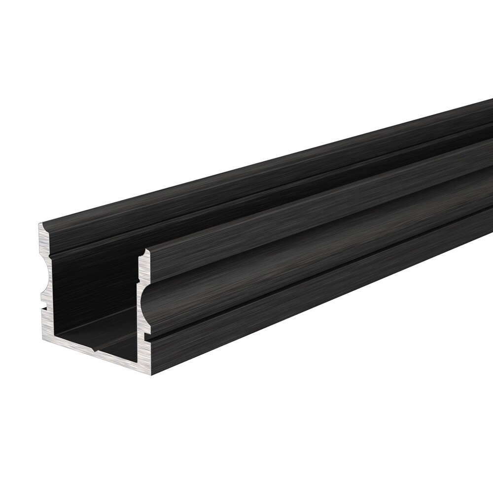 Schwarzes, matt eloxiertes LED Profil von der Marke Deko-Light. Hochwertiges U Profil speziell für 12-13,3 mm LED Stripes