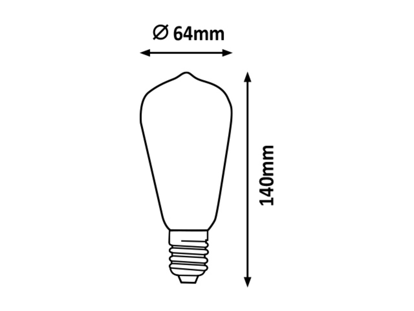 Filament Leuchtmittel 1358, E27, 4W, 2200K, 300lm, warmweiß, ø64mm