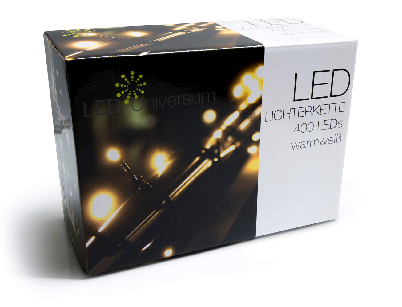 LED Universum warmweiße LED Lichterkette von LED Universum mit 32m Länge, 400 LEDs und 3m Zuleitung