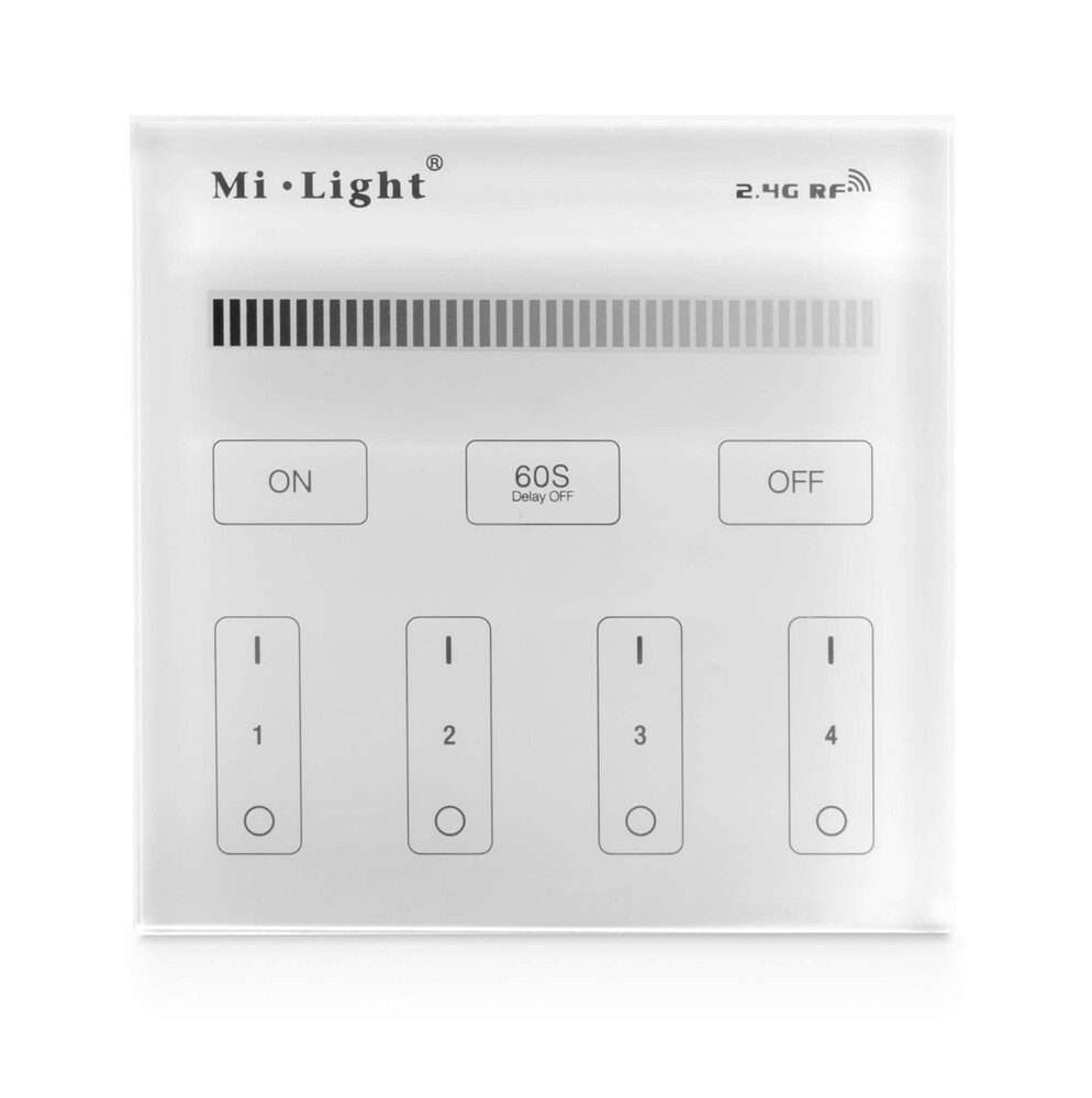 LED Universum Wandsteuerungen MiLight 4 Zonen einfarbig LED Beleuchtung Touchoberfläche Unterputzmontage Schalterdose 230V