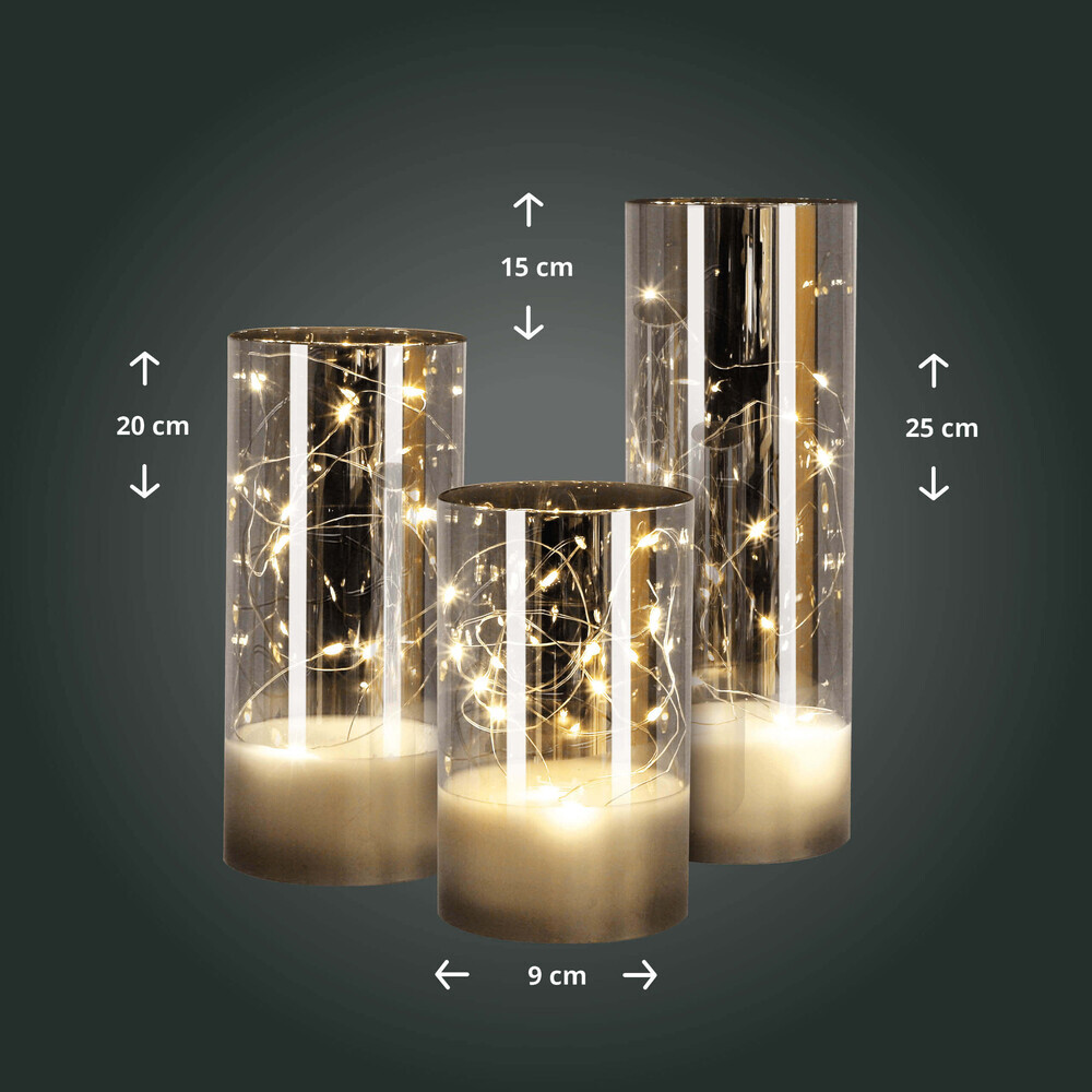 LED Kerzen von LED Universum - Dekorative LED Kerzen Kassiopeia 3er Set